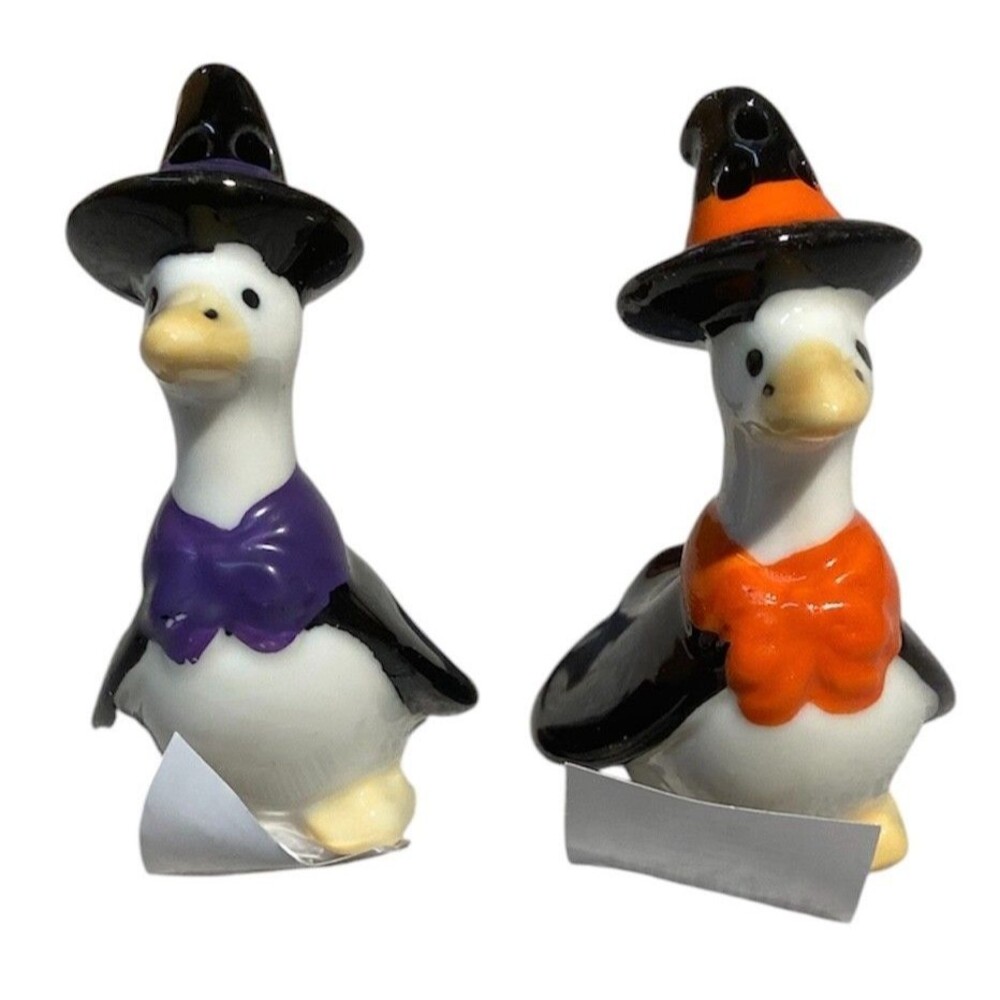 Halloween Goose Salt & Pepper Shaker Cracker Barrel -New